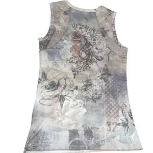 Y2k tattoo artsy top sz m